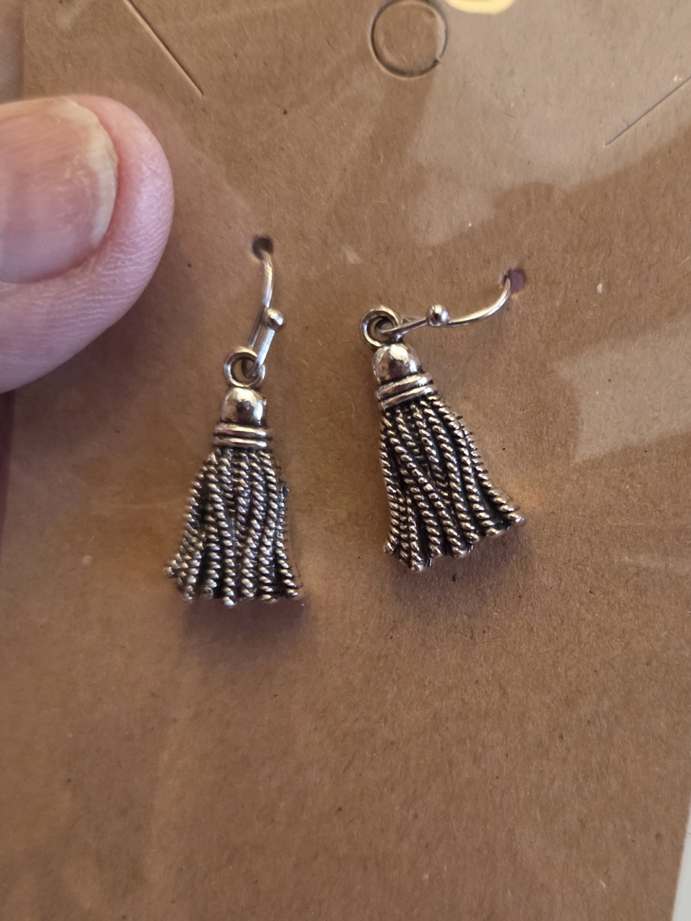 Silver Tassel Drop Earrings